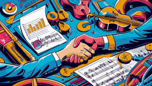 Hände geben und Musiknoten
